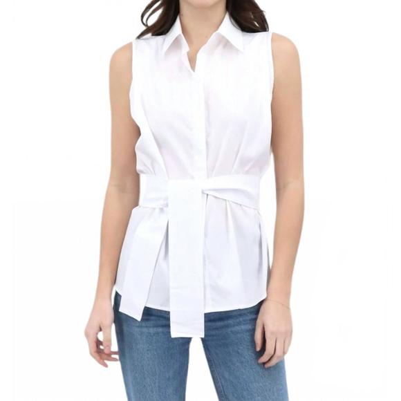 NEW CHIARA BONI erdi sleeveless blouse in white
